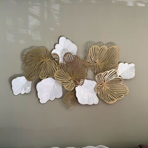 Gold and White Leaf Wall Decor